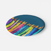 Assiettes En Carton Bougies d'anniversaire aquarelle (Angle)