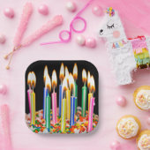 Assiettes En Carton Bougies D'Anniversaire Sur Gâteau (Fête)
