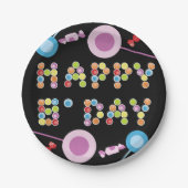 Assiettes En Carton Bougies de voeux d'anniversaire (Devant)