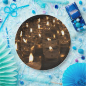 Assiettes En Carton Bougies romantiques Lumières de flamme Plaques (Fête)