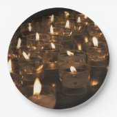 Assiettes En Carton Bougies romantiques Lumières de flamme Plaques (Devant)