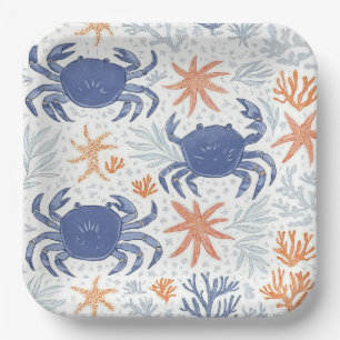 Assiettes En Carton Bouillon de crabe bleu côtier