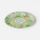 Assiettes En Carton Bouillon de tournesol En vichy vert d'anniversaire (Angle)