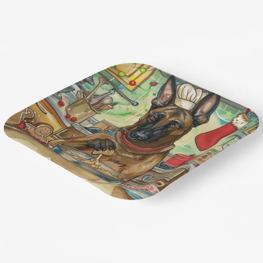 Assiettes En Carton Boulangerie de Noël belge Malinoi (Angulaire)