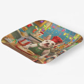 Assiettes En Carton Boulangerie de Noël Bull Terrier (Angulaire)