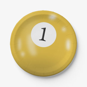 Assiettes En Carton Boule de billard numéro 1