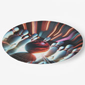 Assiettes En Carton Boule de Bowling et Pins (Angle)