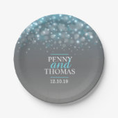 Assiettes En Carton Boule de champagne moderne mousseuse plaque de pap (Devant)