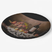 Assiettes En Carton Boule de fruits et bouteilles de vin (Angle)