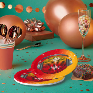 Assiettes En Carton Boule Disco Étincelante