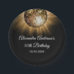 Assiettes En Carton Boule Disco Gold 50th Birthday Party<br><div class="desc">Gold 50th Birthday Party Gold Disco Ball Party Plaques de soirée. Les Plaques Gold et Black 50th Birthday Party sont parfaites pour une fête moderne du cinquantième anniversaire.</div>