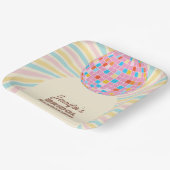Assiettes En Carton Boule disco rose rétro Groovy Boho Shower de maria (Angulaire)