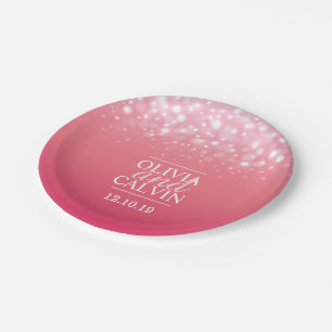 Assiettes En Carton Boule pétillante de champagne rose plaque de papie