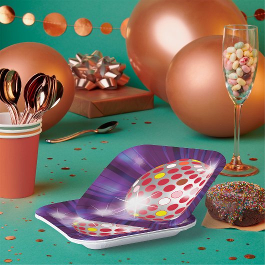 Assiettes En Carton Boule Red Disco