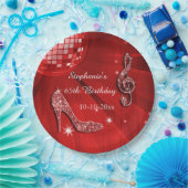 Assiettes En Carton Boule rouge de disco et anniversaire de talons (Fête)