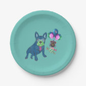 Assiettes En Carton Bouledogue français cartoon (Devant)