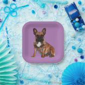 Assiettes En Carton Bouledogue français cartoon (Fête)