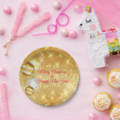 Assiettes En Carton Boules De Noël Or Et Blanc (Fête)