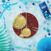 Assiettes En Carton Boules d'or de Noël (Fête)