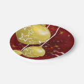 Assiettes En Carton Boules d'or de Noël (Angle)