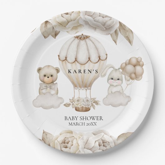 Assiettes En Carton Boulon d'ours à air chaud Neutral | Plaques de pap (Devant)