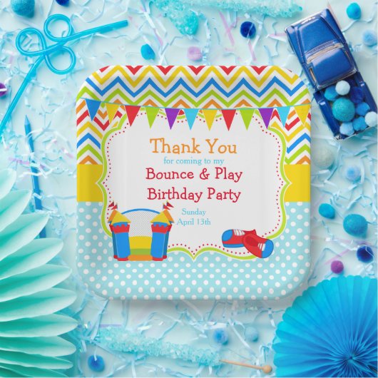 Assiettes En Carton Bounce House Bouncy Castle Anniversaire (Fête)
