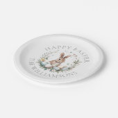 Assiettes En Carton Bouneille de printemps personnalisée Oeufs de Pâqu (Angle)