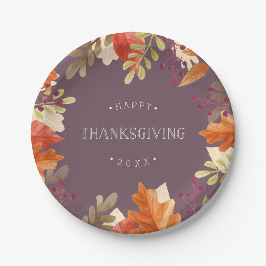 Assiettes En Carton Bounty d'automne | BON THANKSGIVING (Devant)