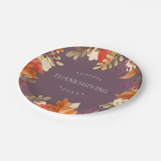 Assiettes En Carton Bounty d'automne | BON THANKSGIVING (Angle)