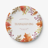 Assiettes En Carton Bounty d'automne | BON THANKSGIVING (Devant)