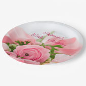 Assiettes En Carton Bouquet anniversaire de roses roses de 85th (Angle)