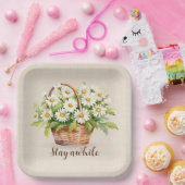 Assiettes En Carton Bouquet Aquarelle Daisy En Panier (Fête)