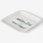 Assiettes En Carton Bouquet bleu turquoise Mariage Suite Réception (Angulaire)