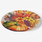 Assiettes En Carton Bouquet Citrouille Vibrant récolte d'automne d'or (Angle)