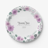 Assiettes En Carton Bouquet d'aquarelle Merci Mariage Lilac ID654 (Devant)