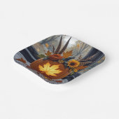 Assiettes En Carton Bouquet d'automne dans un Citrouille orange (Angulaire)