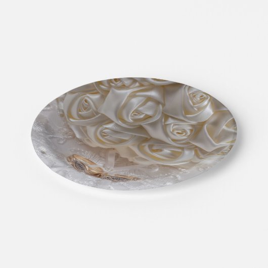 Assiettes En Carton Bouquet de 7060 Mariages avec anneaux Mariages (Angle)