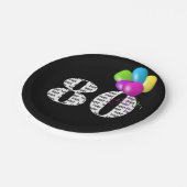 Assiettes En Carton Bouquet de ballon 80e anniversaire (Angle)
