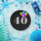 Assiettes En Carton Bouquet de ballon à 40e anniversaire (Fête)