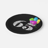 Assiettes En Carton Bouquet de ballon à 65e anniversaire (Angle)