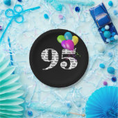 Assiettes En Carton Bouquet de ballon à 95e anniversaire (Fête)