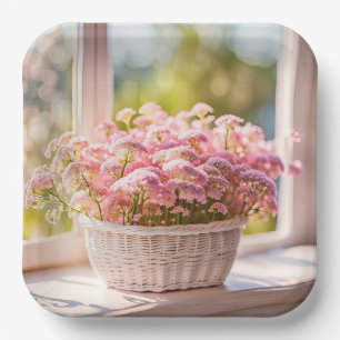 Assiettes En Carton Bouquet de dentelle de la reine Anne rose