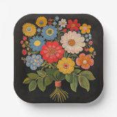 Assiettes En Carton Bouquet de fleurs (Recto)