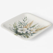 Assiettes En Carton Bouquet de fleurs d'aquarelle (Angulaire)