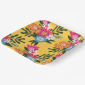 Assiettes En Carton Bouquet de fleurs d'été sur or (Angulaire)