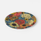 Assiettes En Carton Bouquet de fleurs - roses, pivoines, marguerites e (Angle)