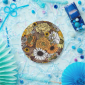 Assiettes En Carton Bouquet de fleurs - roses, pivoines, marguerites e (Fête)