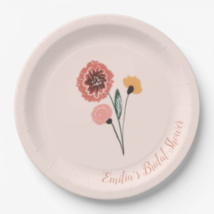 Assiettes En Carton Bouquet de fleurs sauvages Art floral Shower de ma