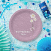 Assiettes En Carton Bouquet de marguerite et points (Fête)