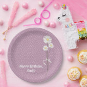 Assiettes En Carton Bouquet de marguerite et points (Fête)